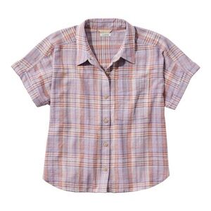 L.L.Bean Plaid Short Sleeve Shirt / Size M